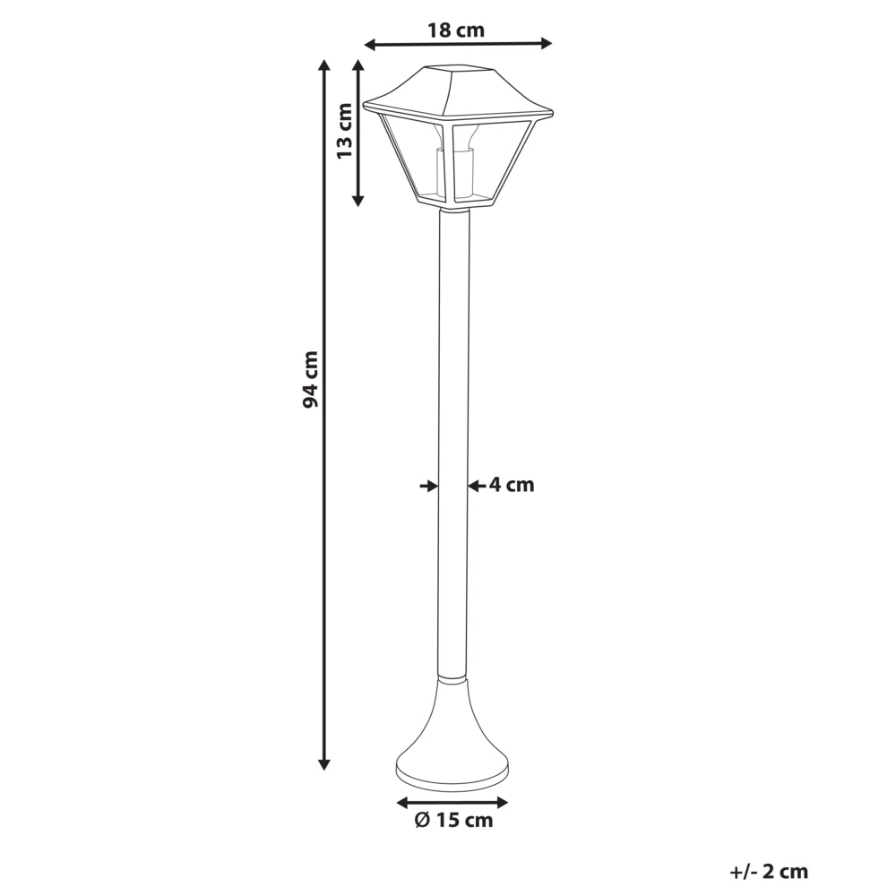 Dissuasore di luce in alluminio nero 94 cm Lampada da sentiero Illuminazione esterna del giardino Design moderno