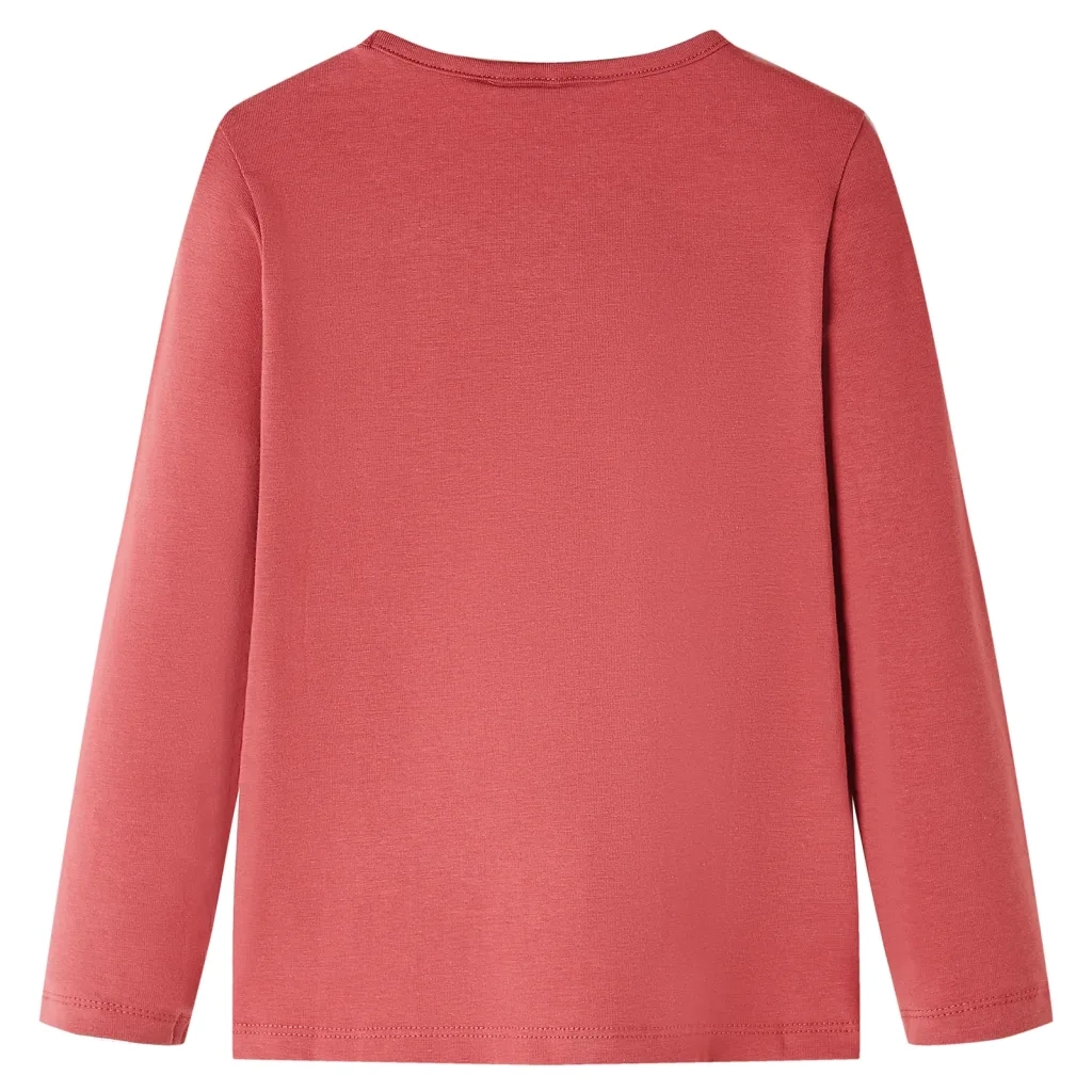 Maglietta per Bambini Maniche Lunghe Rosa Bruciato 104 13775