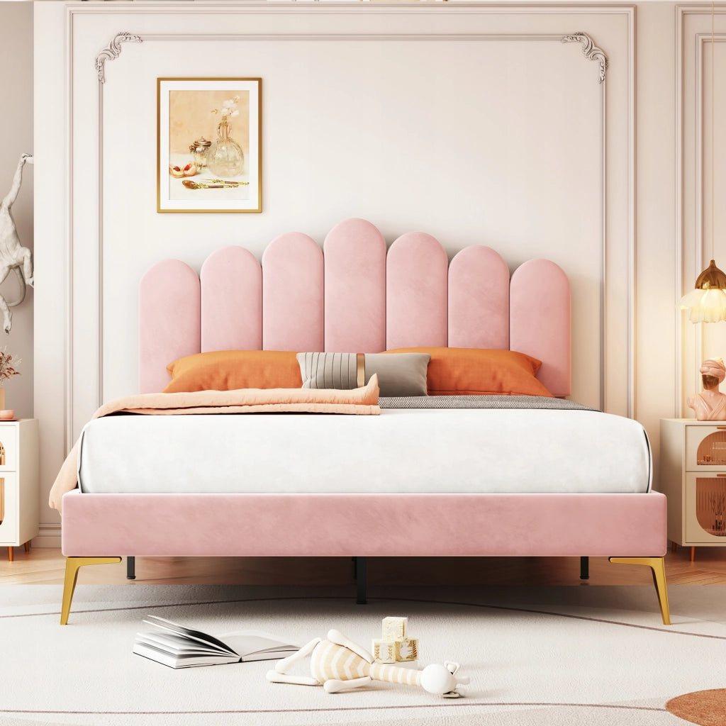 Letto Matrimoniale 140x200 - Xylo - Rosa, Senza Materasso