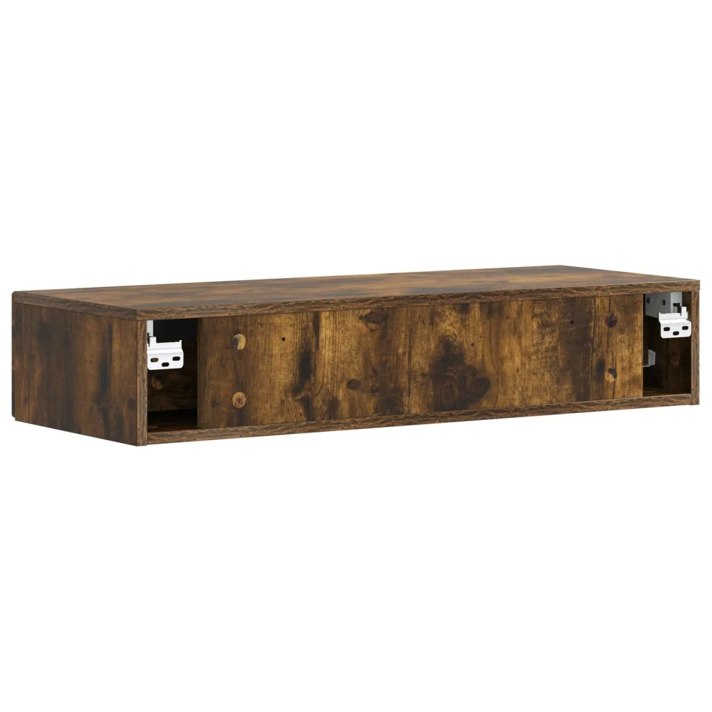Tavolino da Parete Laterale Rovere Fumo 87,5 x 34,5 x 17 cm