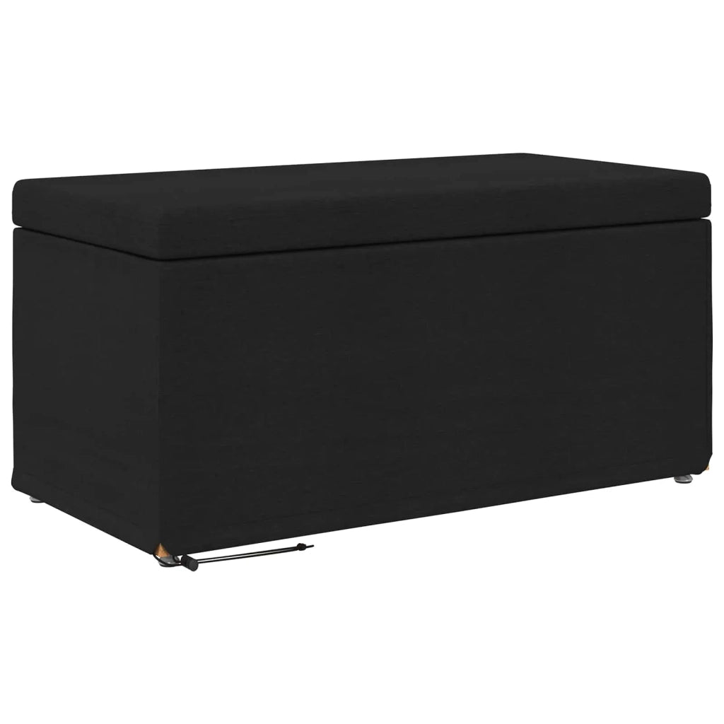 Pouf Nero 81 x 41 x 40 cm Tessuto e Legno Ingegnerizzato 876775