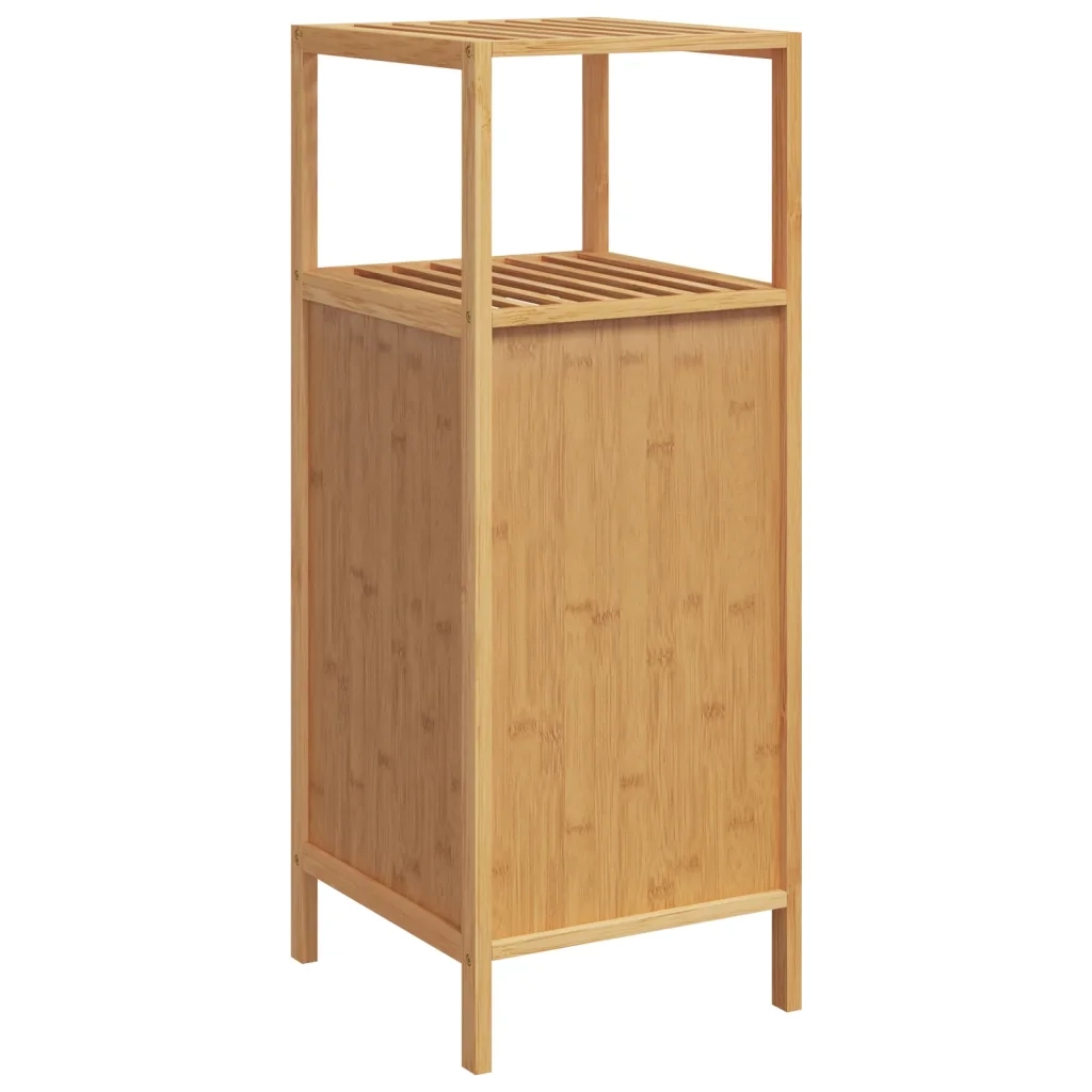 Mobiletto da bagno classico con ripiano 36 x 33 x 87 cm salvaspazio ed elegante realizzato in bambù naturale 02_0047569