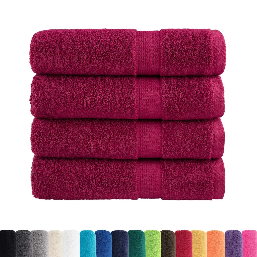 Asciugamani Premium SOLUND 4 pz Bordeaux 50x100 cm 600 g/m² 137210