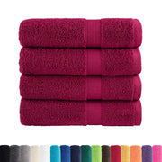 Asciugamani Premium SOLUND 4 pz Bordeaux 50x100 cm 600 g/m² 137210