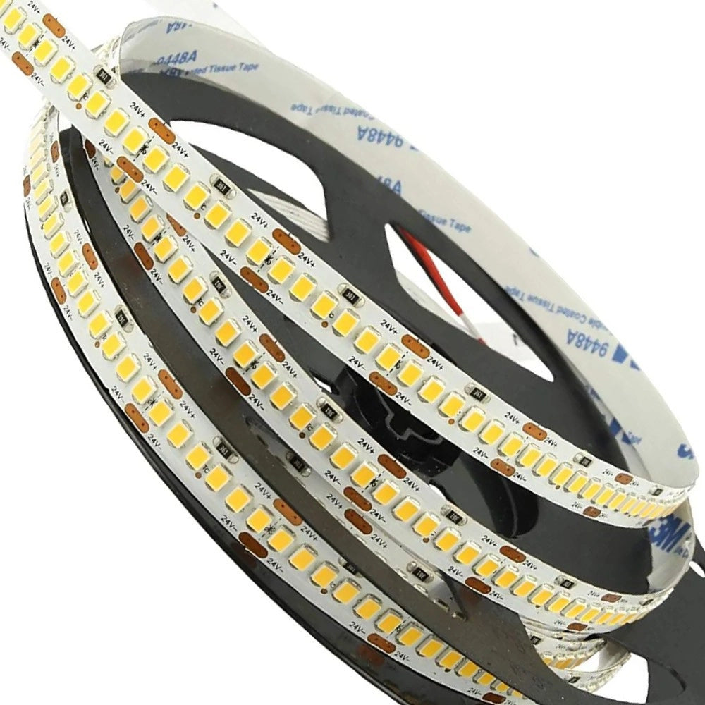 Trade Shop - Strip Led Striscia 600 Leds/m 12v 24w/m Lunghezza 5 Mt 2400 Lumen Senza Guaina - -bianco Freddo      -