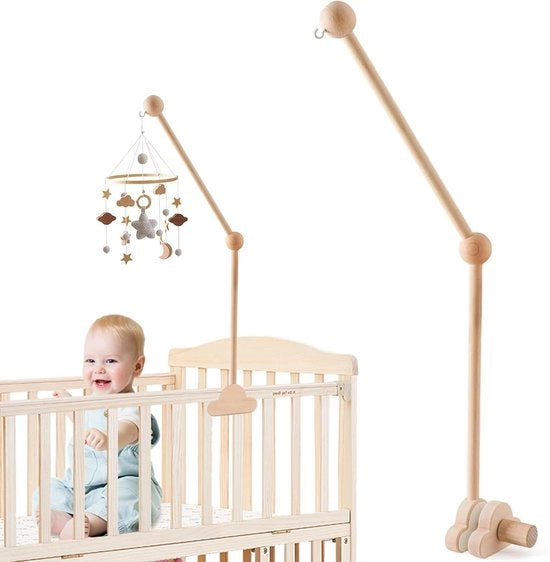 Sostegno in legno regolabile per tavolo da cambiare con interfono e sostegno per lettino da bambino