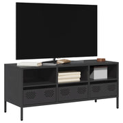 vidaXL Mobile TV Nero 101,5x39x43,5 cm in Acciaio Laminato a Freddo