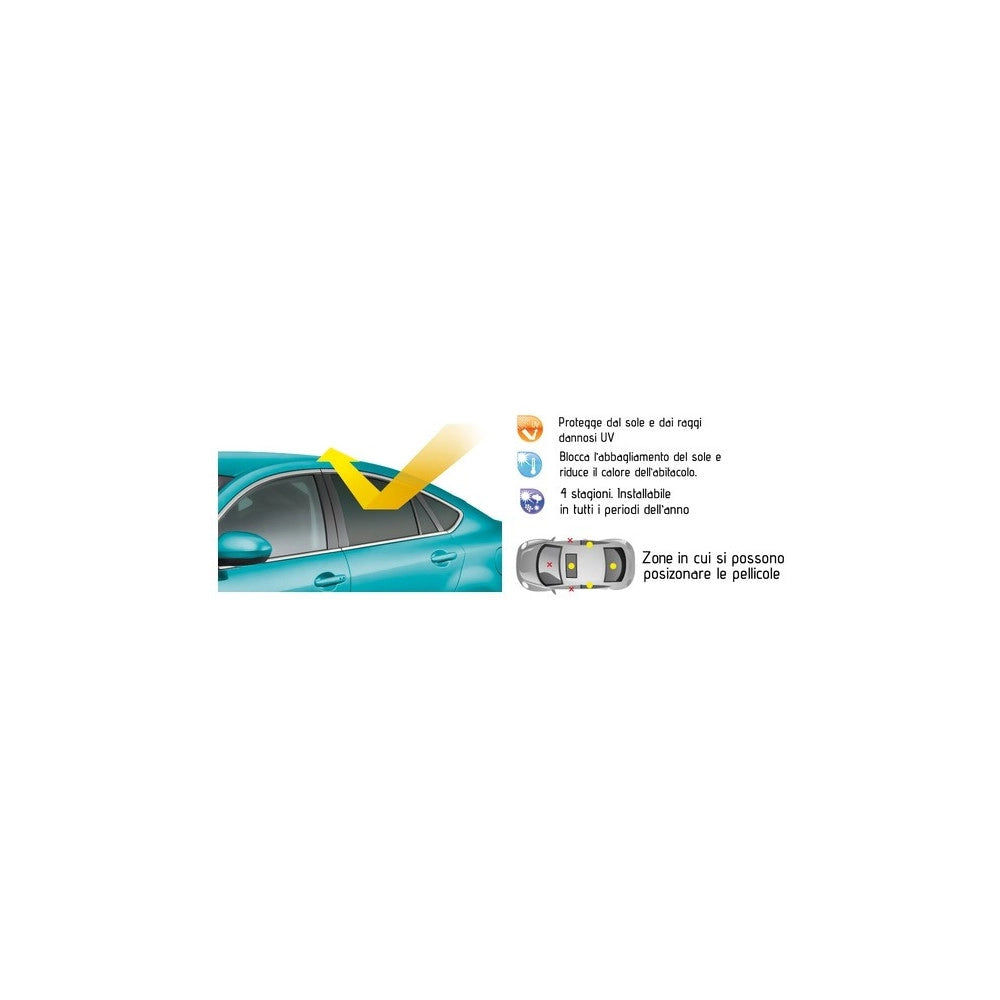 Trade Shop - Pellicola Oscurante Parasole Per Vetri Finestrini Auto Automobile  75 X 300 Cm -