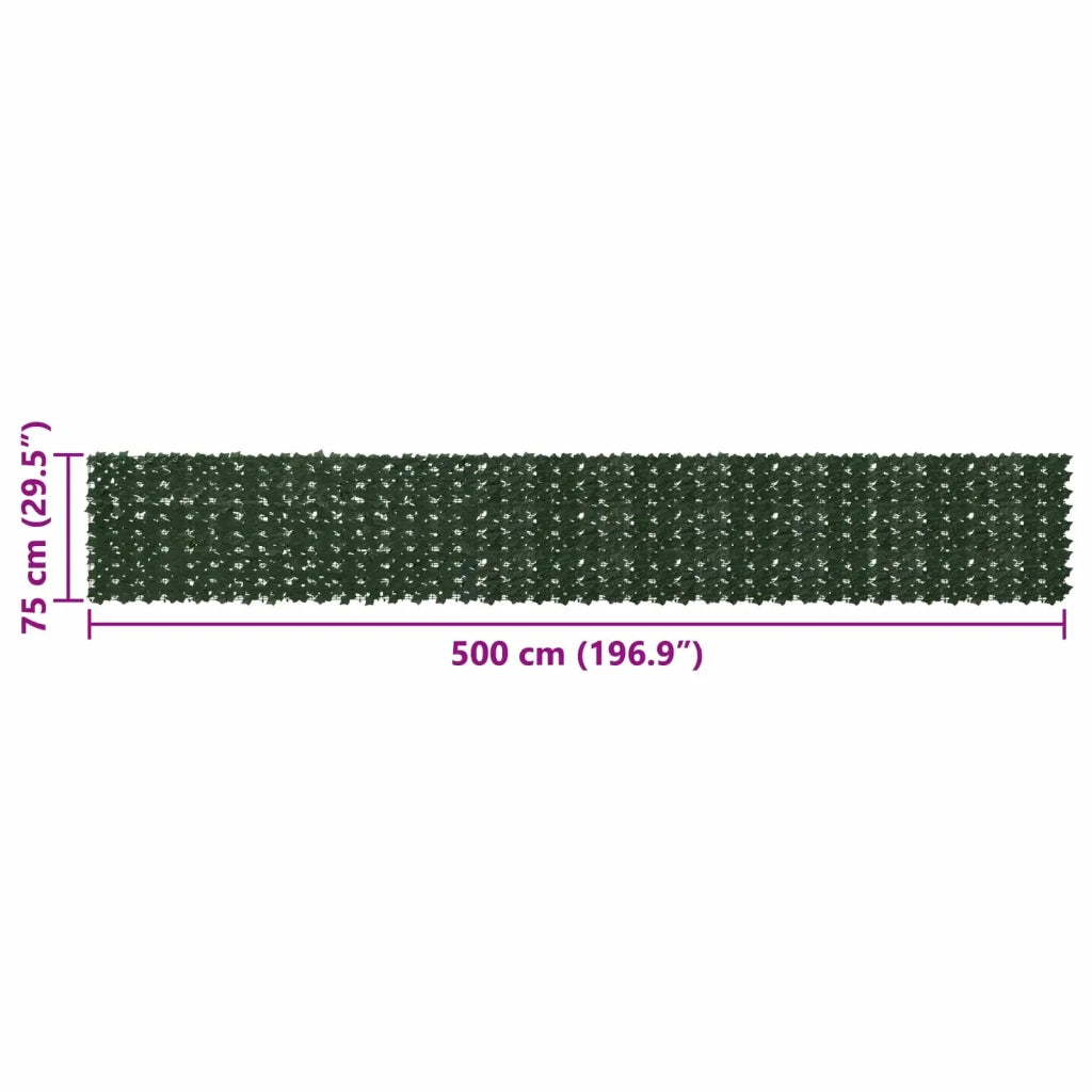 Schermo per balcone con foglie Verde Scuro 500 x 75 cm 42040625