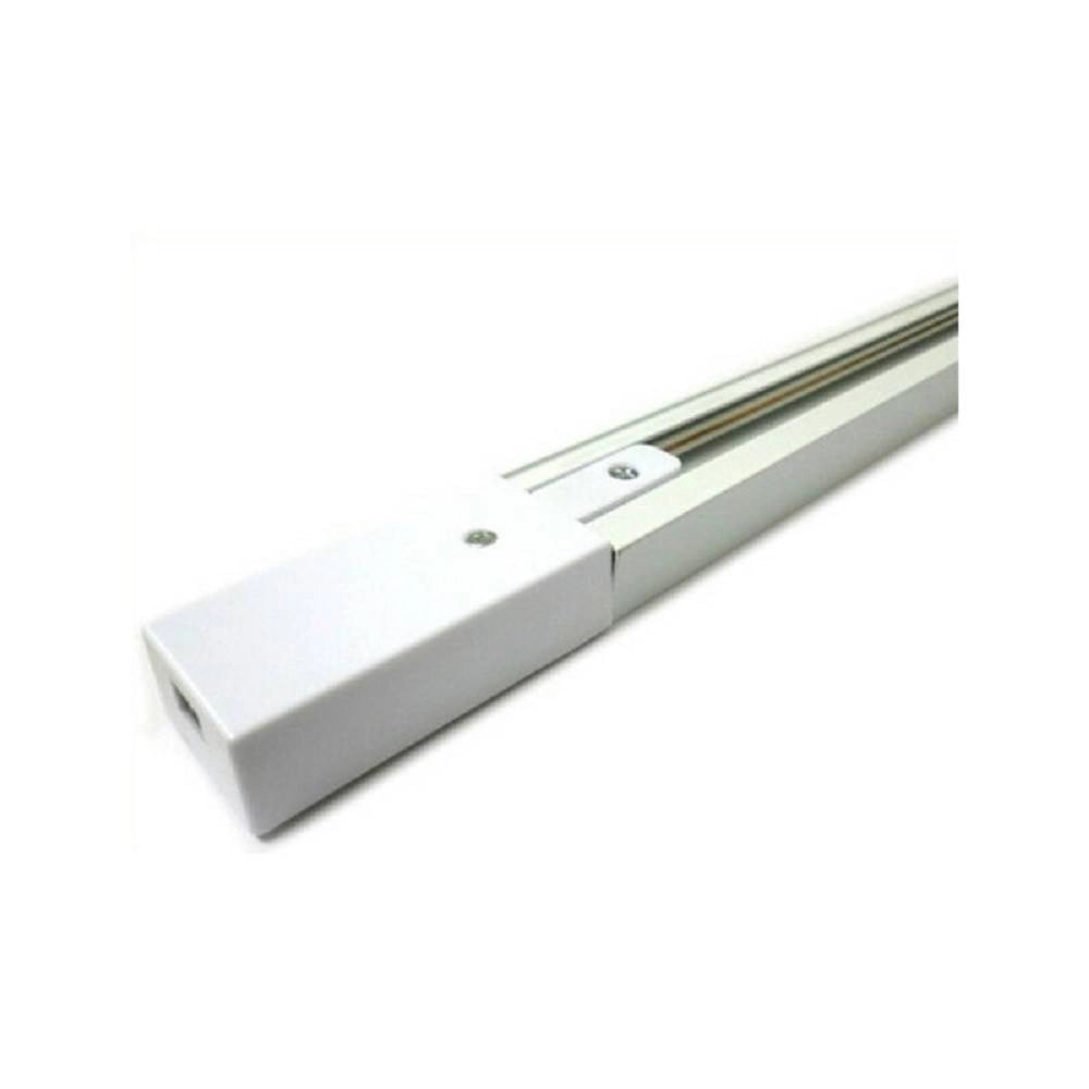 Trade Shop - Binario 1mt Elettrificato 2 Poli Rinforzato Monofase Bianco Faro Pista-b Bina-b -