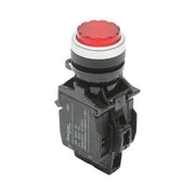 Pulsante di comando convesso illuminato 24V AC/DC LED rosso con ritorno 1NO+1NC, 10A/600V AC, 1A/250V DC LA42 Breckner Germany