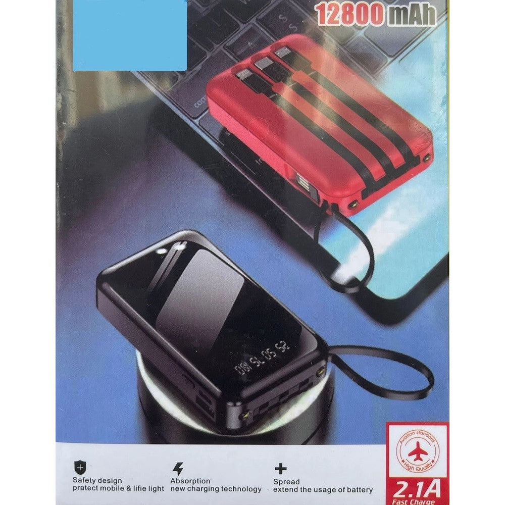 Trade Shop - Power Bank Caricatore Portatile Capacità 12800mah Ricarica Rapida 2.1a Smartphone Tablet -