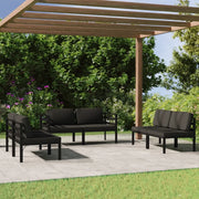 Set Divani da Giardino 6 pz con Cuscini in Alluminio Antracite cod mxl 35803