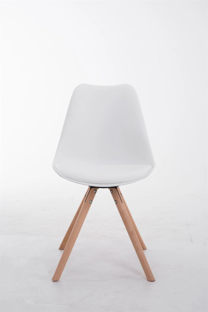 Sedia Toulouse in similpelle gambe tonde bianco,natura