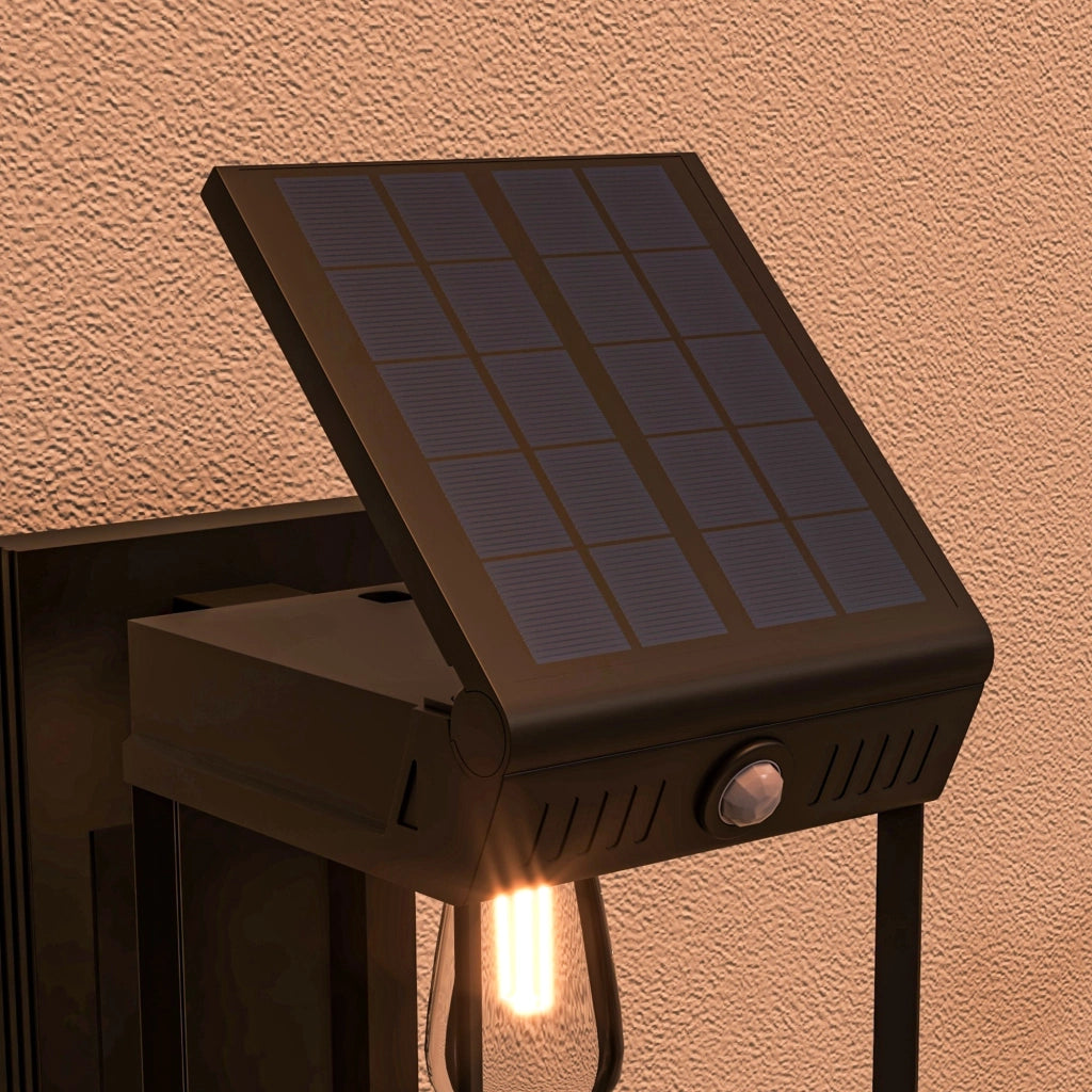Lampada Solare da Esterno con Sensore di Movimento ¨C zephmum ¨C Nero 14x24x24 cm