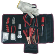 Trade Shop - Valigetta Kit Emergenza 8pz Cavi Batteria Guanti Pinza Cacciaviti Bussole Auto -