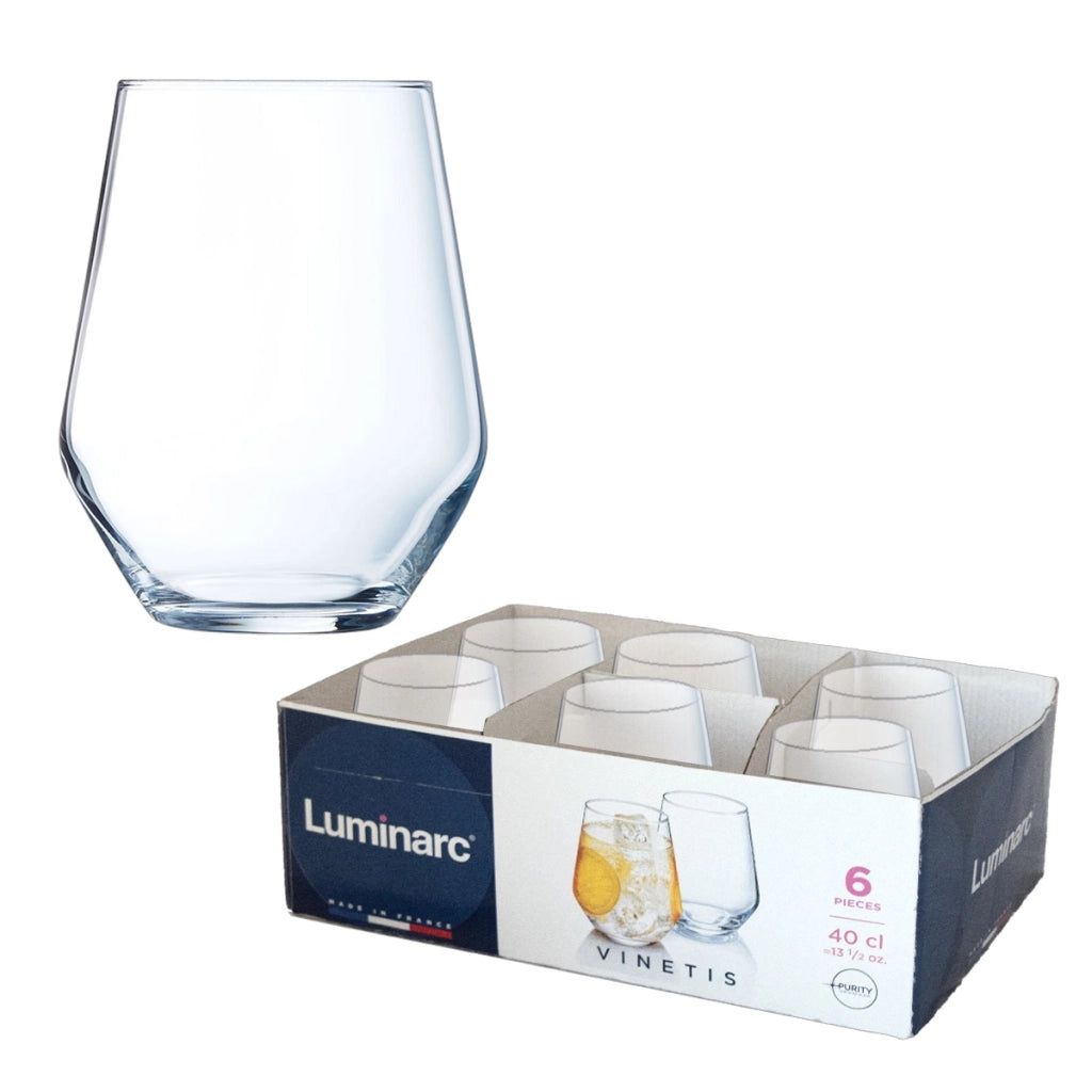 SET 6 BICCHIERI VINETIS DA 40CL IN VETRO TRASPARENTE