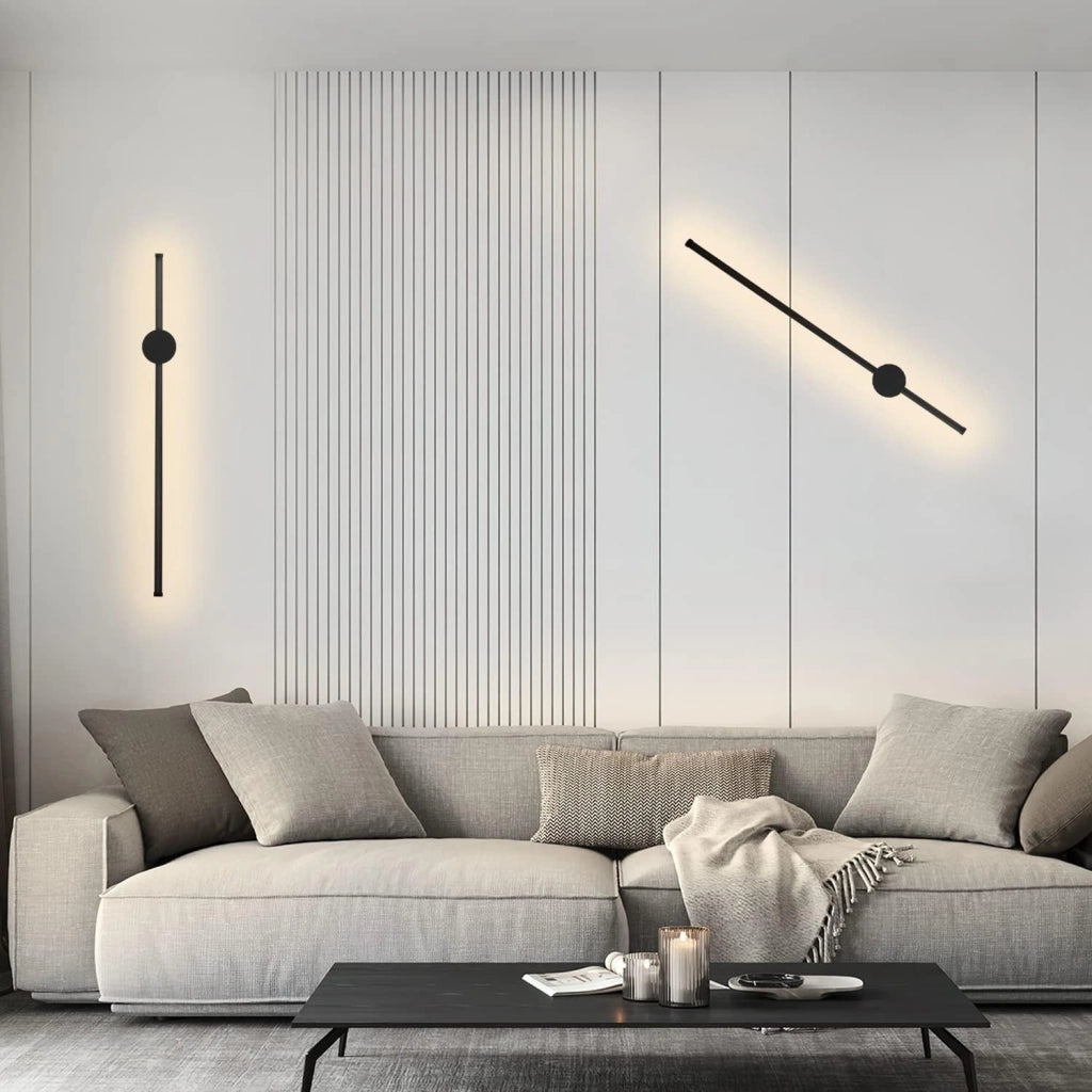 ZMH Applique da parete a LED per interni nera moderna 60cm girevole per scale