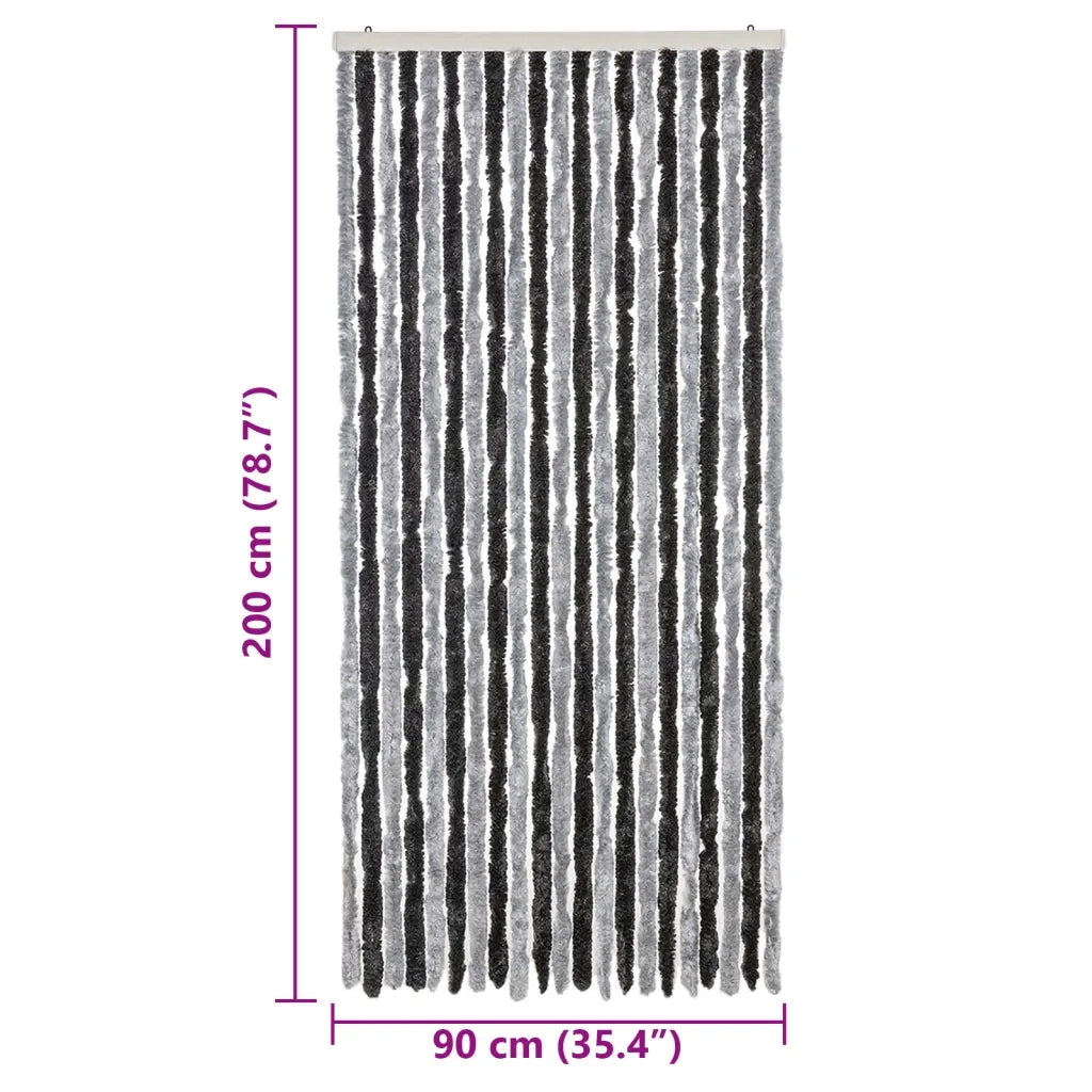 Tenda Antimosche Grigia e Nera 90x200 cm in Ciniglia CFW1224404