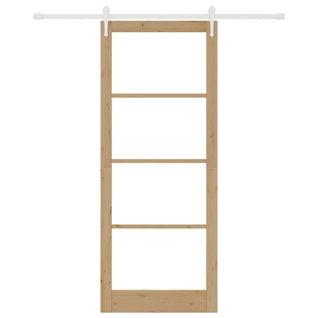 Porta Scorrevole Marrone 93 x 232 cm Legno e metallo 3332431