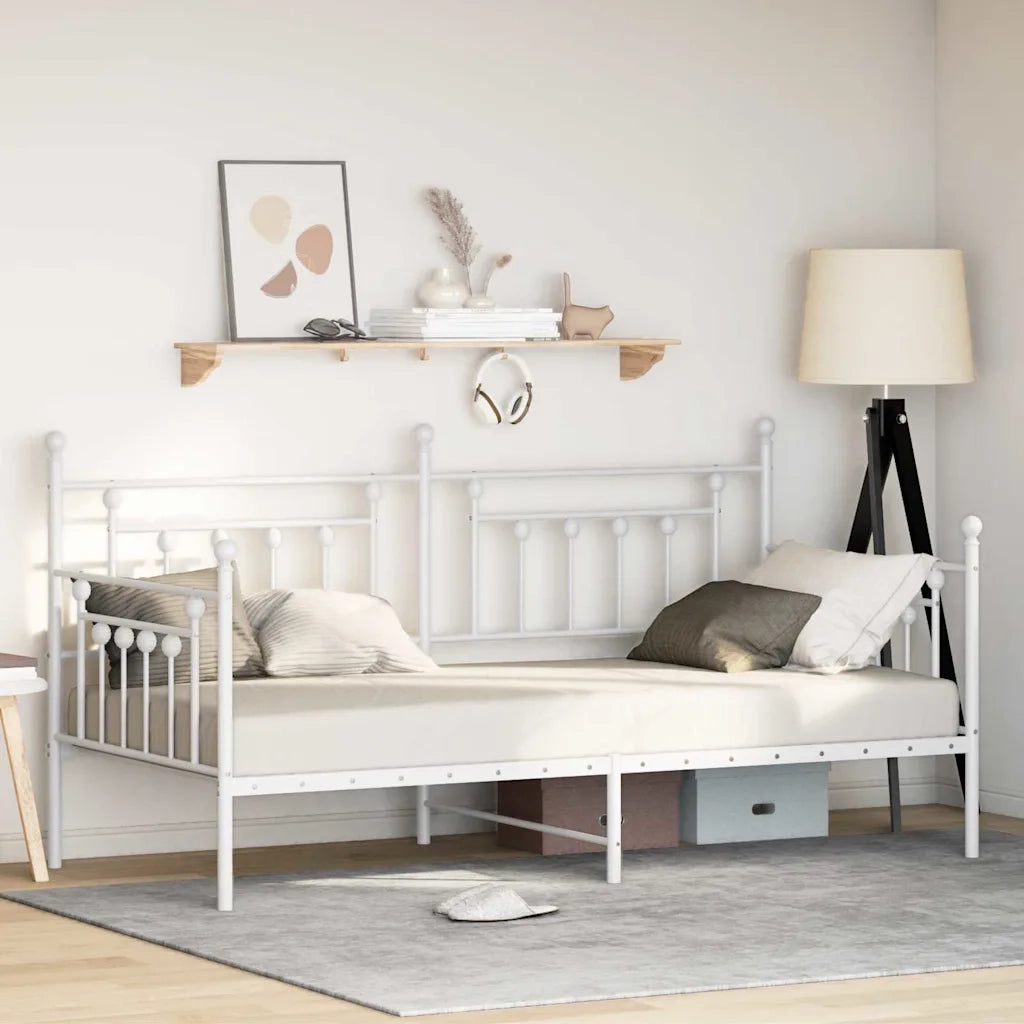 Struttura per letto di giorno Bianco 90 x 200 cm Acciaio 42002673