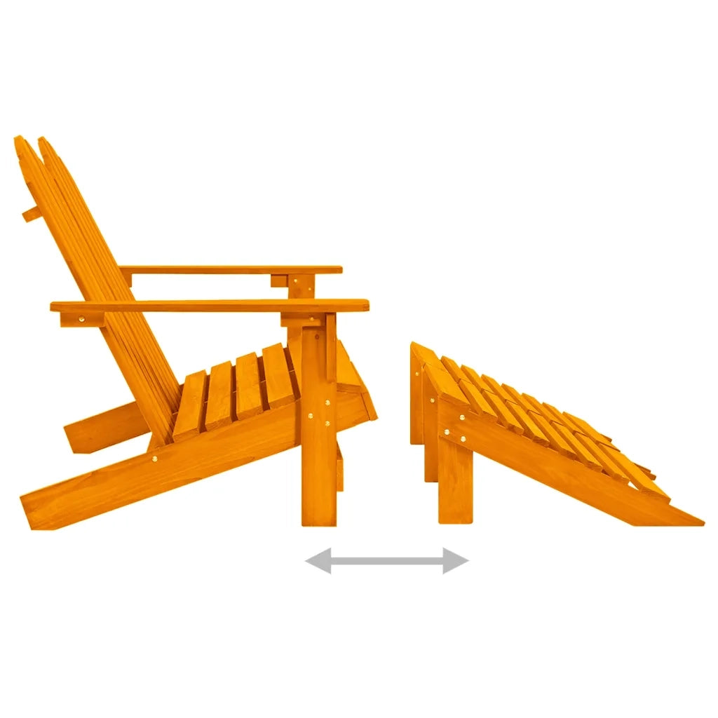 Sedia da Giardino a 2 Posti con Pouf Legno di Abete Arancione 315918