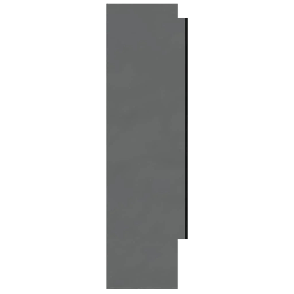 Mobiletto specchio da bagno 80 x 15 x 60 cm grigio lucido MDF 02_0006712