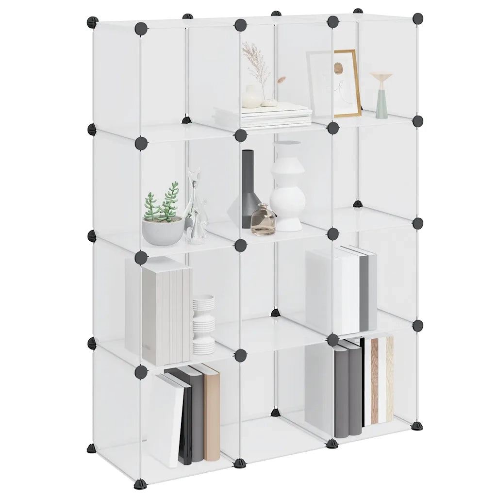 Organizzatore Portaoggetti con 12 Cubi Trasparenti in PP 340550