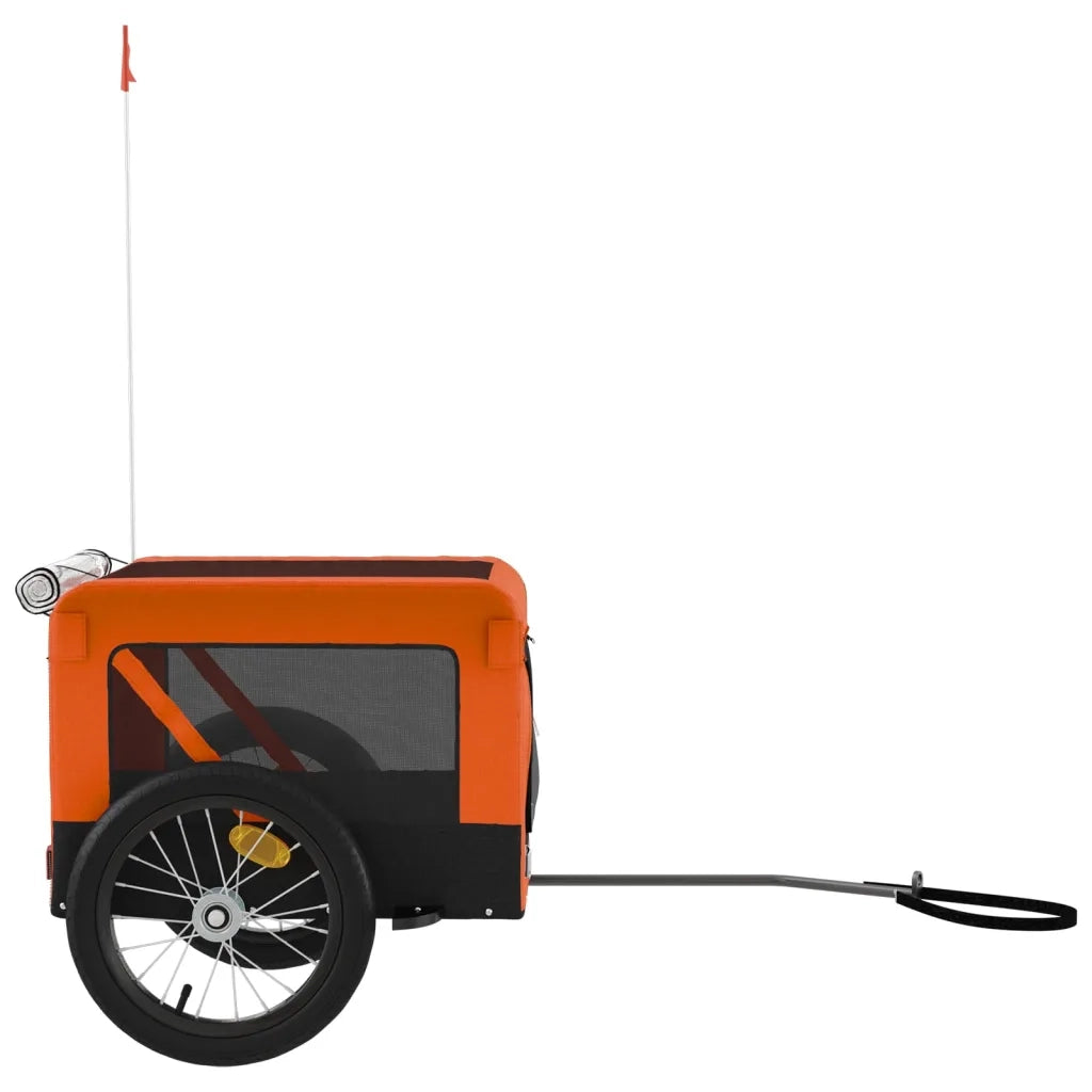 Rimorchio da Bici per Animali Arancione e Nero Oxford e Ferro CFW3358555