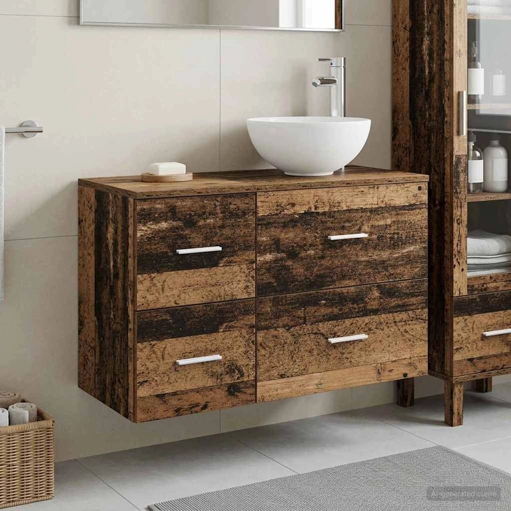 Set di mobili per il bagno 2 pz Legno antico 3403950