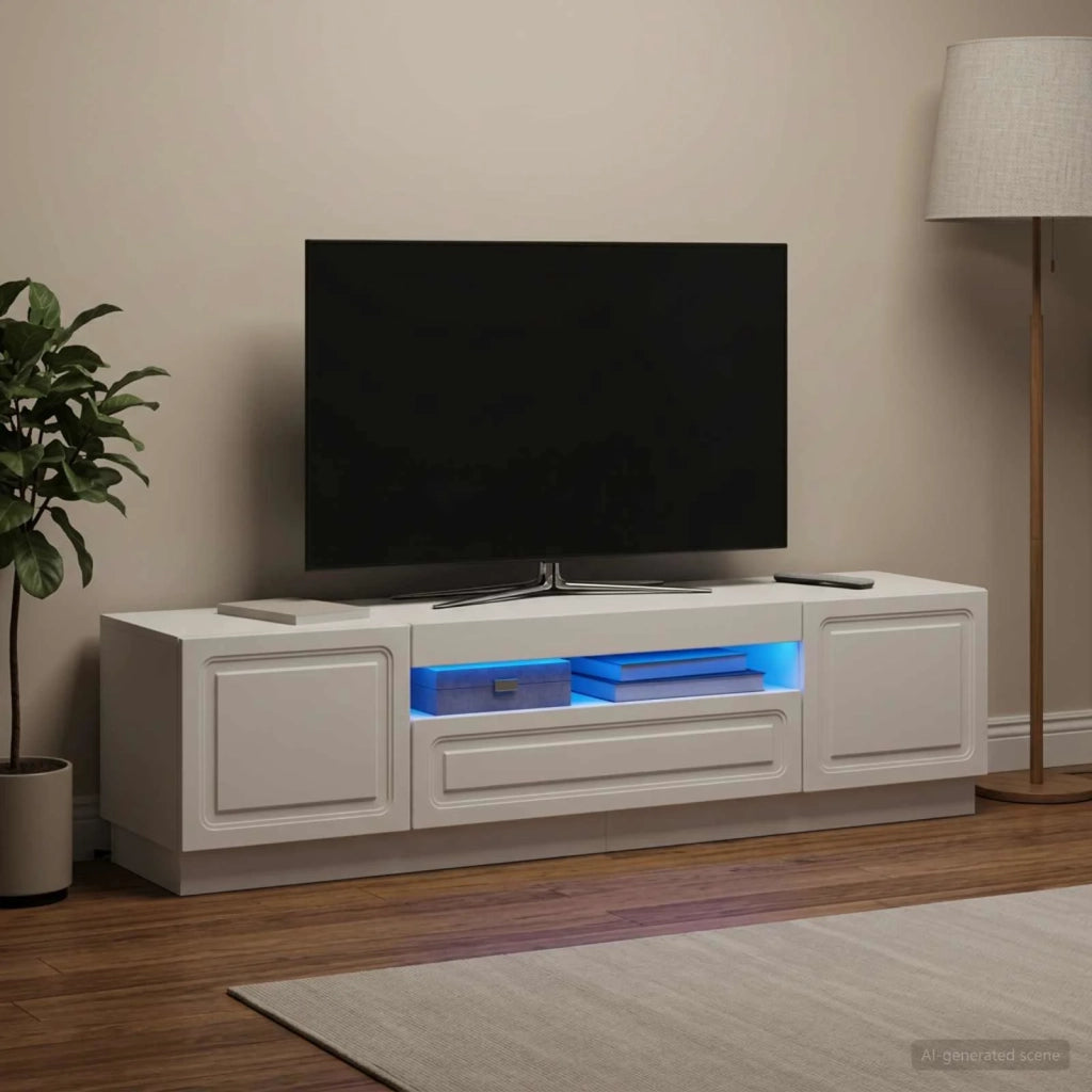 Mobile TV LED Bianco Legno ingegnerizzato 897785