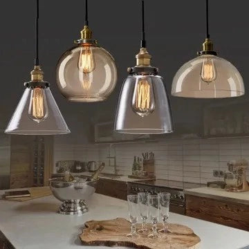 Lampada Da Soffitto Pensile Di Vetro Verto C