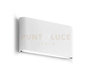 GES880C- APPLIQUE  BIANCA A LED 3000K 650LM 2X6W BIEMISSIONE  IP54 ALLUMINIO E VETRO 17,5CM