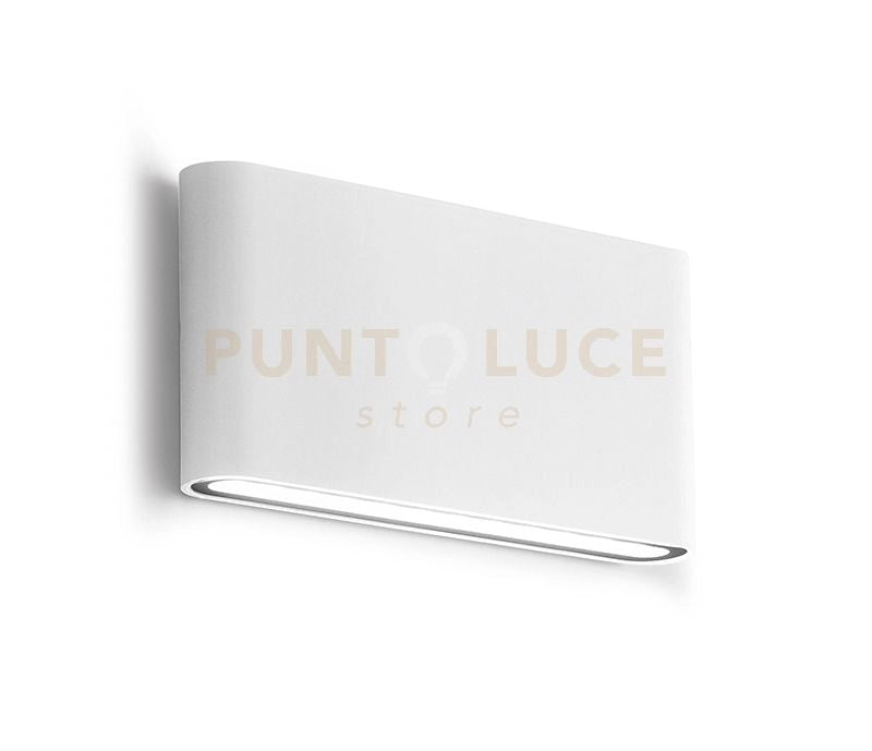 GES880C- APPLIQUE  BIANCA A LED 3000K 650LM 2X6W BIEMISSIONE  IP54 ALLUMINIO E VETRO 17,5CM
