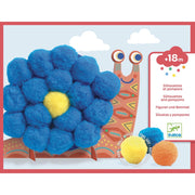 Sagome e pompom,Sagome di animali da decorare con pompom,Djeco,Eta +18 mesi