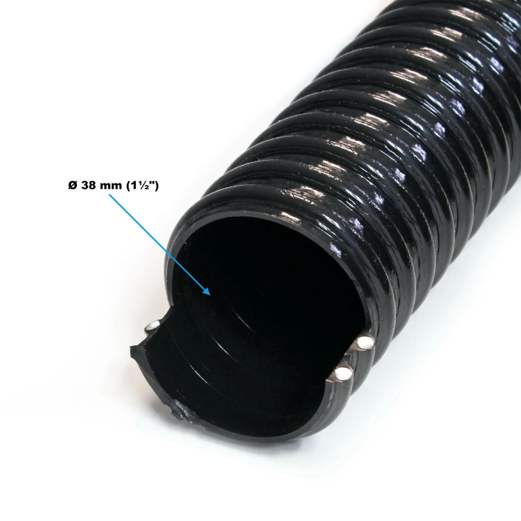 Tubo di aspirazione a spirale da 10 m diametro 38 mm (1 1/2") tubo di aspirazione nero 16_0001620