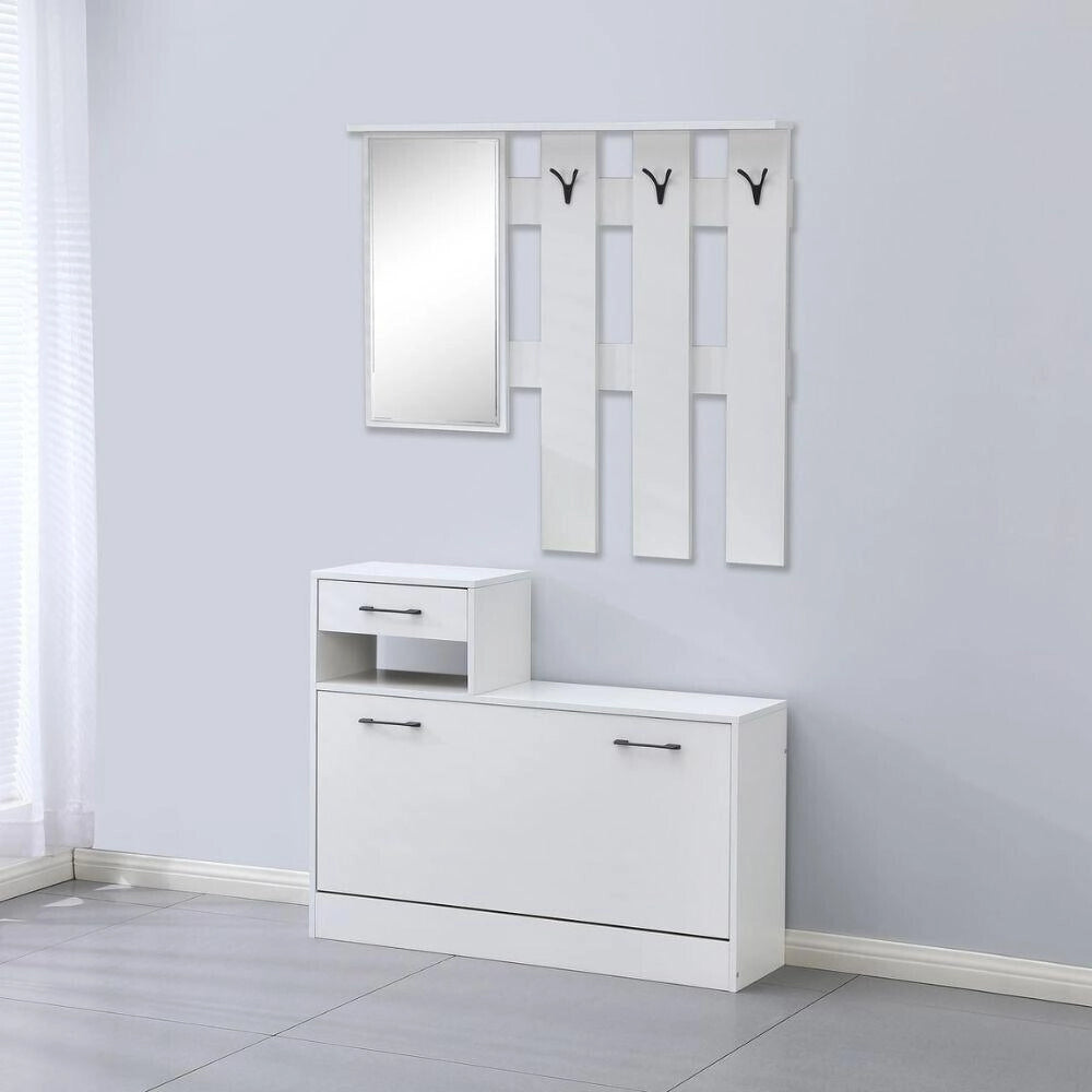 Kirt Mobile ingresso con specchio e scarpiera Rudolf XL cm. 100x180