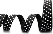 Decorazione con punti neri e bianchi a strisce 20 m x 25 mm - nastro con filo - decorazione per regalo - a punti - Pasqua - compleanno - bambini nastro decorativo.
