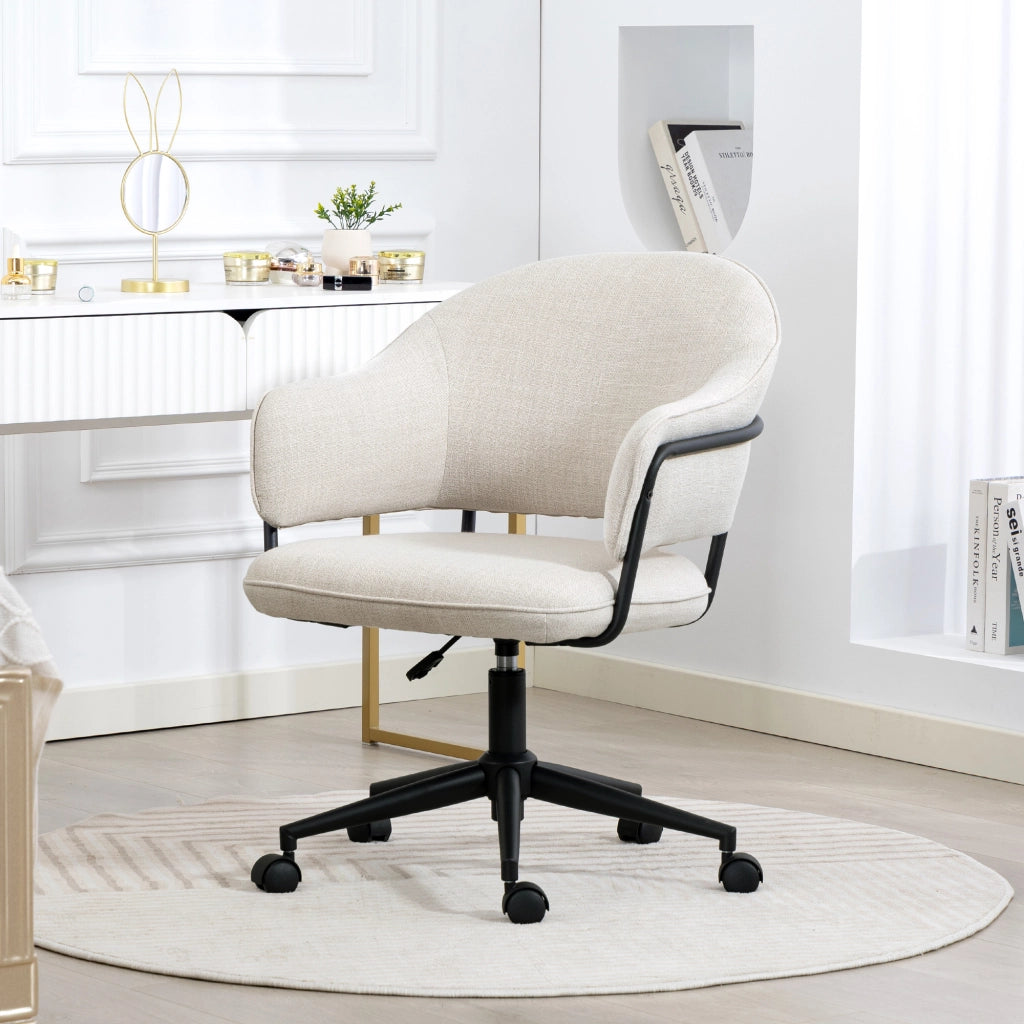 Sedia da ufficio ergonomica ¨C zephmum ¨C 63x65x83-92 cm, crema