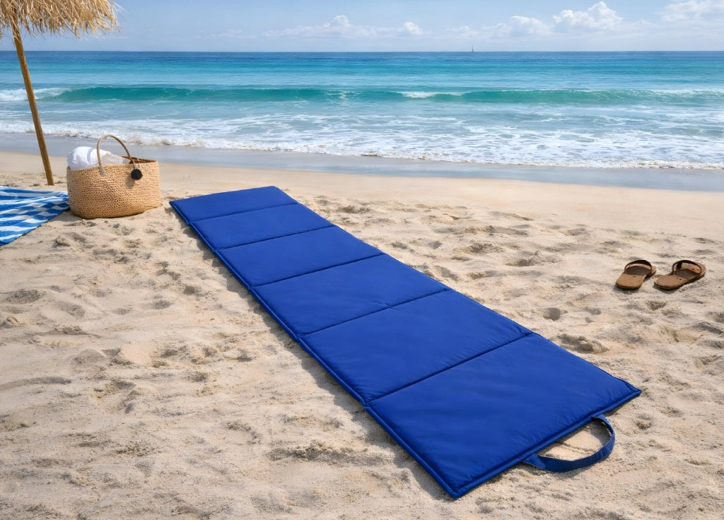 Materassino Pieghevole Per Lettino Sole Spiaggia Sdraio Piscina Fisarmonica - Materassino - Blu