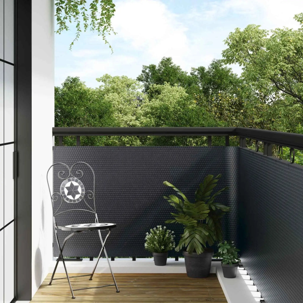 Schermo da balcone | Paravento da Balcone Grigio Scuro 300 x 100 cm polyrattan