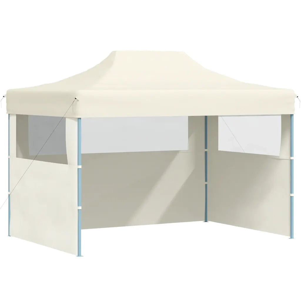 Gazebo Professionale Pieghevole con 3 Pareti 3x4m Acciaio Crema 48893