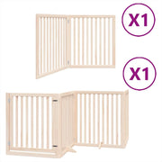Cancelletto di sicurezza per cani con porta pieghevole 6 pannelli legno di pioppo marrone 02_0023018