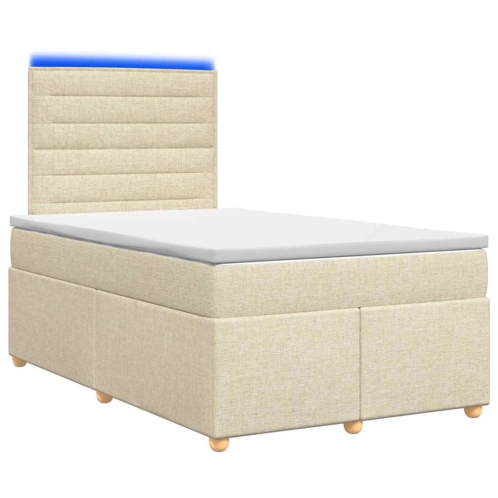 Letto box spring con materasso Crema 120 x 190 cm Tessuto 3455299