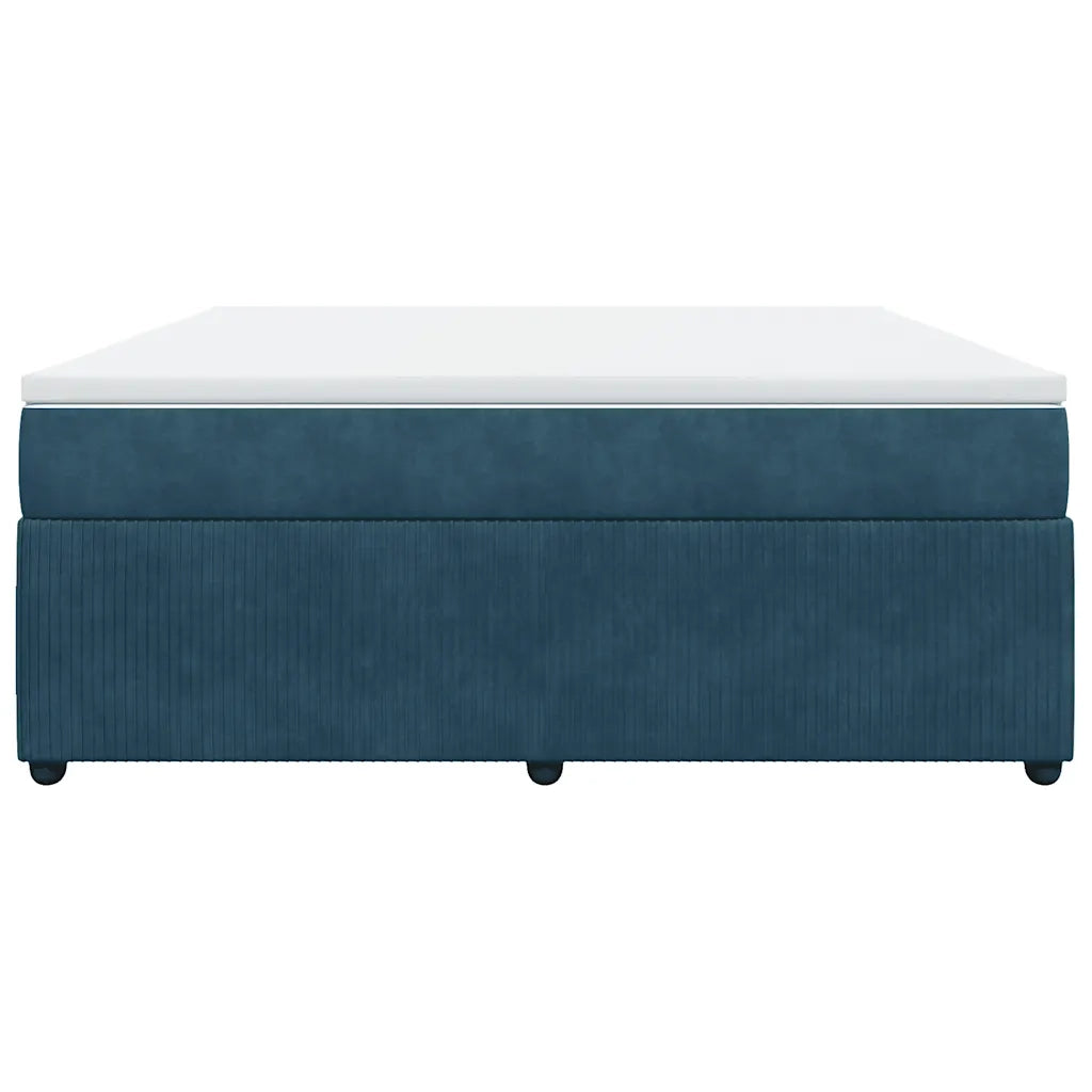 Giroletto a Molle con Materasso Blu Scuro 180x200 cm in Velluto