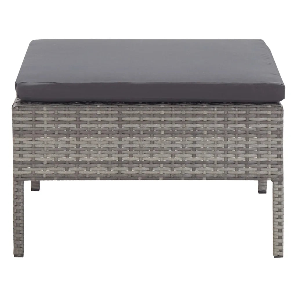 Set Divani da Giardino 6 pz con Cuscini in Polyrattan Grigio 48942