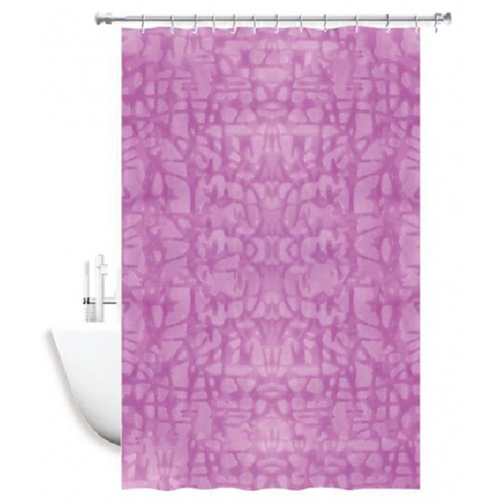 Trade Shop - Tenda Doccia Vasca Antimuffa Impermeabile Rosa/fuxia 180x220 Cm Con Anelli 52131 -