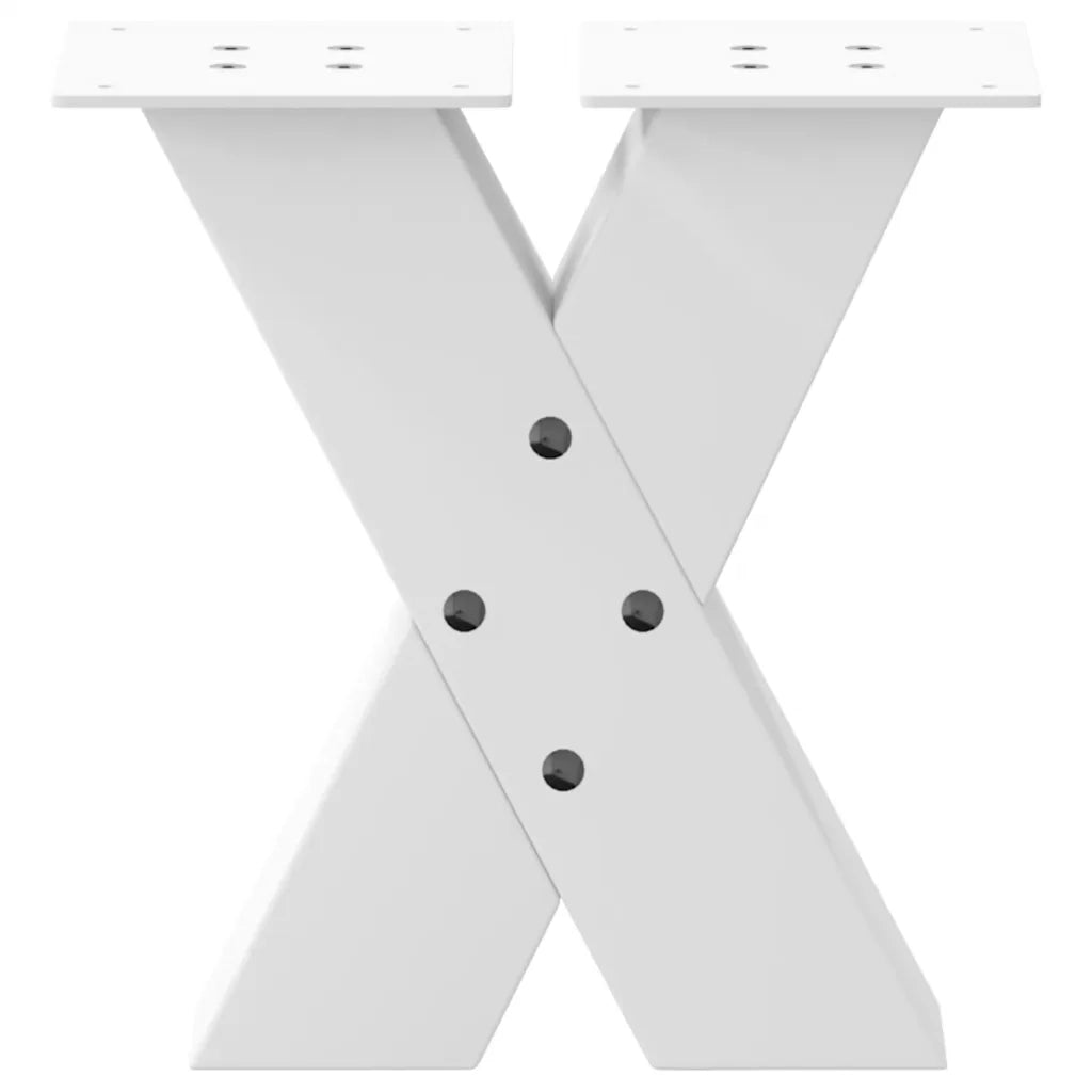Gambe per Tavolino da Caff¨¨ a Forma di X 2 pz-Set di 2 Gamba per Tavolo Bianche 40x(30-31) cm Acciaio