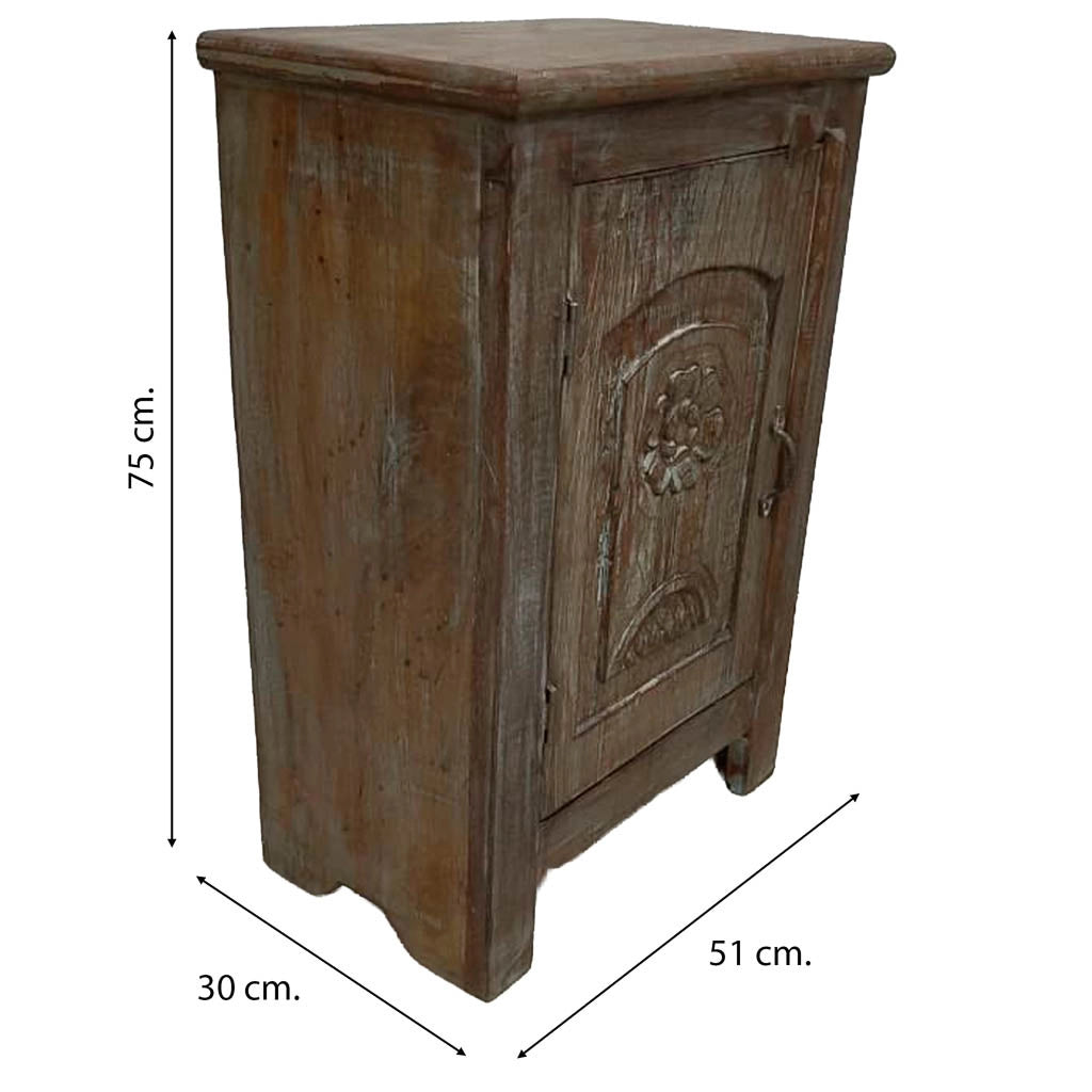 Comodino in legno fatto a mano51x30x75h cm
