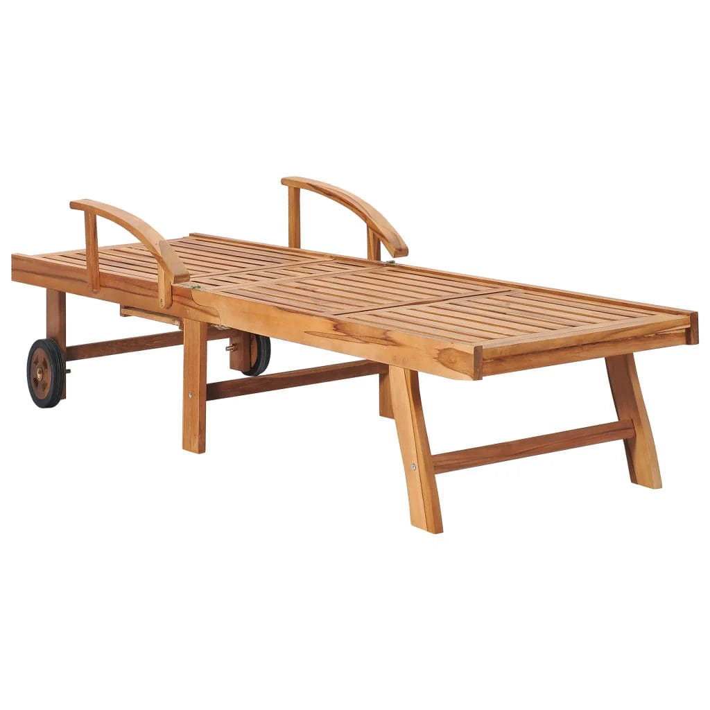 Set di 2 lettini prendisole sedie a sdraio lettini prendisole aiuole da giardino mobili da giardino con cuscini blu legno massello di teak 02_0012027